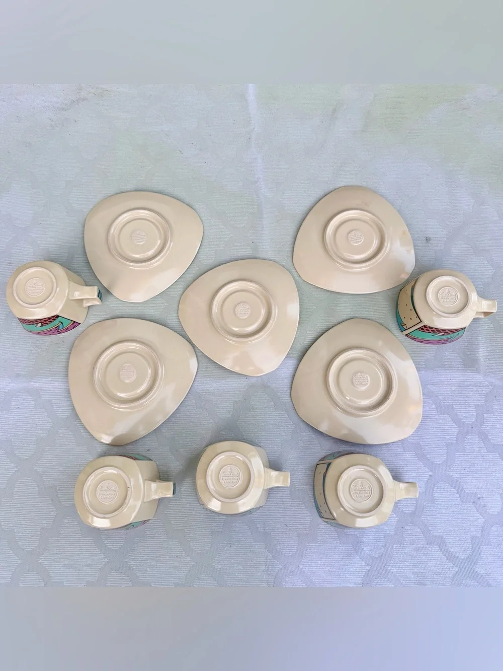 1980s Rosenthal Studio-Linie Dorothy Hafner “Flash” Tea Cup & Saucer (SET OF 5)